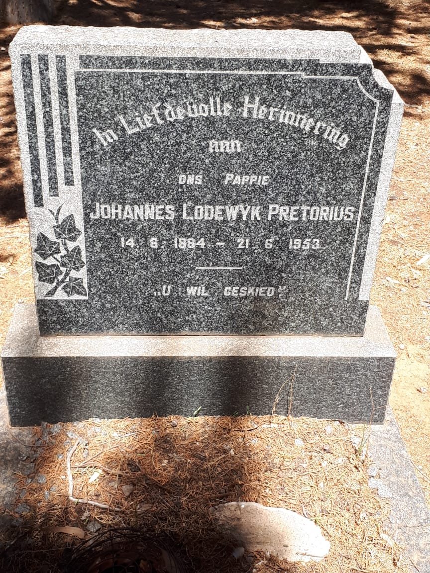 PRETORIUS Johannes Lodewyk 1884-1953