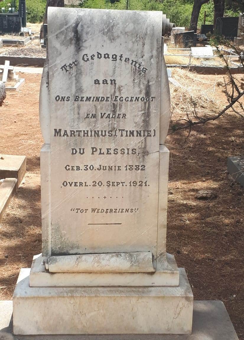PLESSIS Marthinus, du 1882-1921