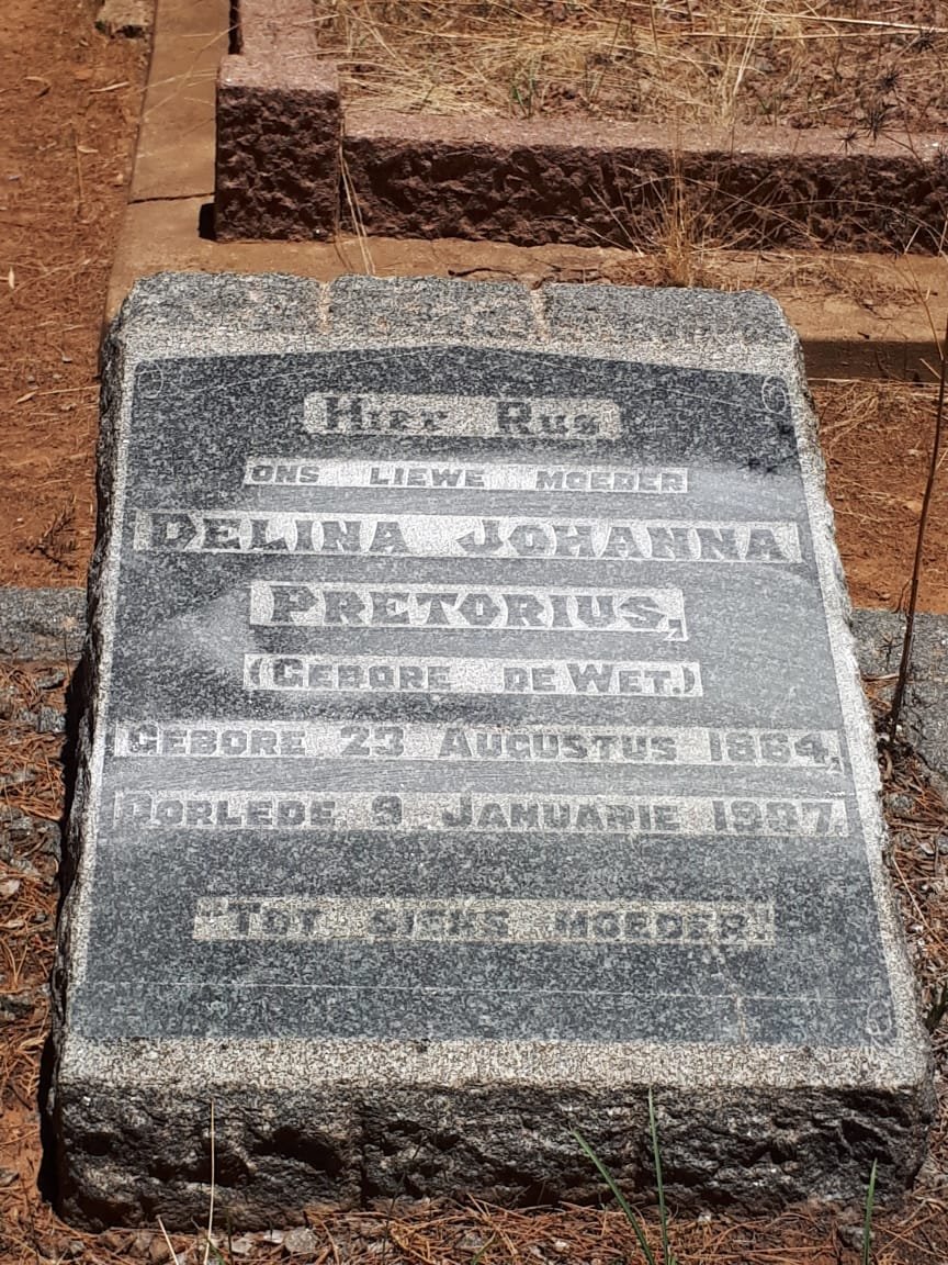PRETORIUS Delina Johanna nee DE WET 1864-19?7