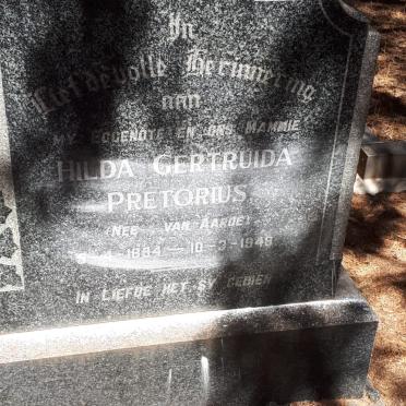 PRETORIUS Hilda Gertruida nee VAN AARDE 1894-1948