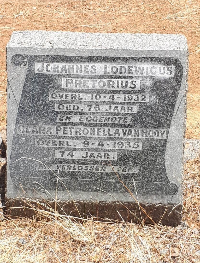 PRETORIUS Johannes Lodewicus -1932 &amp; Clara Petronella VAN ROOY -1935