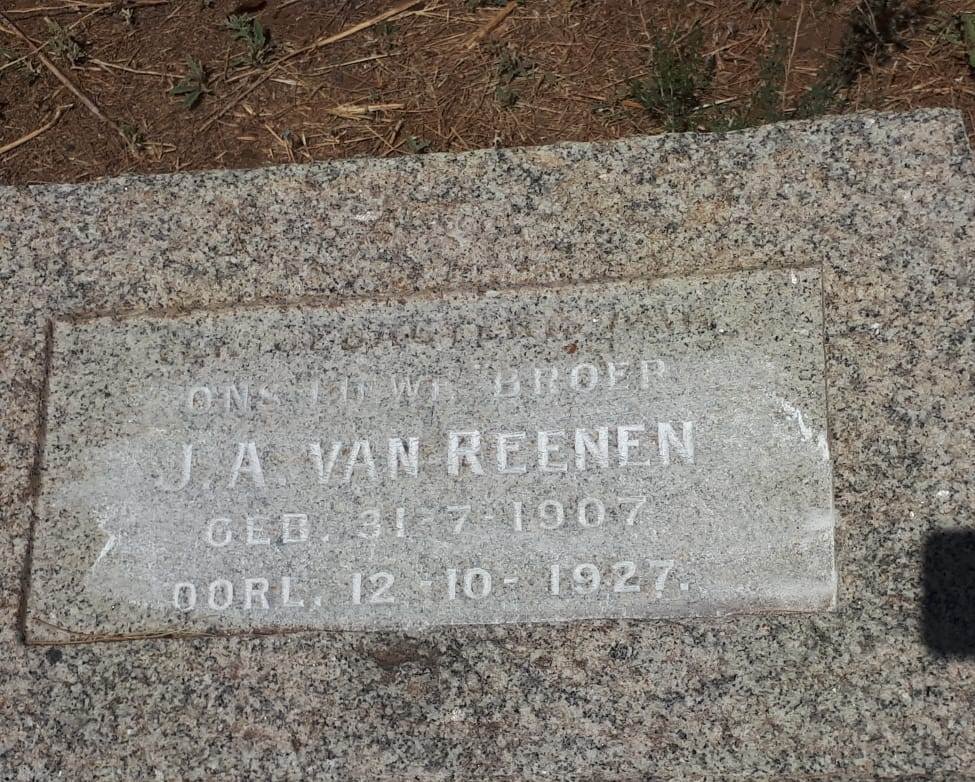 REENEN J.A., van 1907-1927
