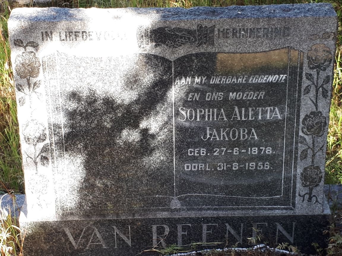 REENEN Sophia Aletta Jakoba, van 1878-1956