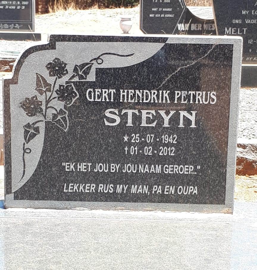 STEYN Gert Hendrik Petrus 1942-2012