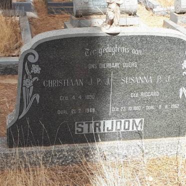 STRIJDOM Christiaan J.P.J. 1890-1968 &amp; Susanna P.J. RIDGARD 1890-1962