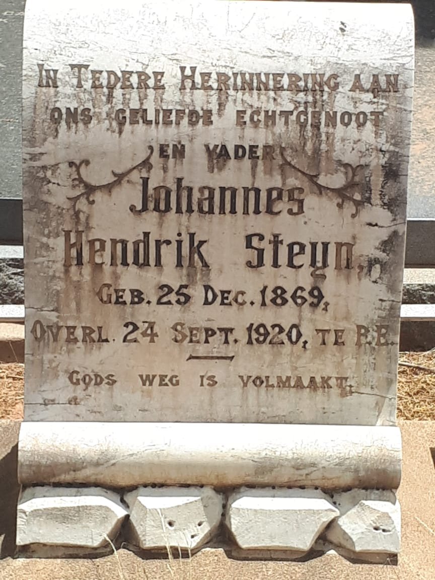 STEYN Johannes Hendrik 1869-1920