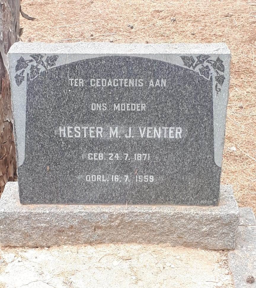 VENTER Hester M.J. 1871-1959
