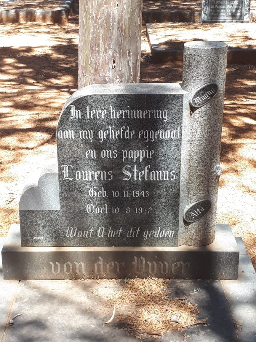 VYVER Lourens Stefanus, van der 1943-1972
