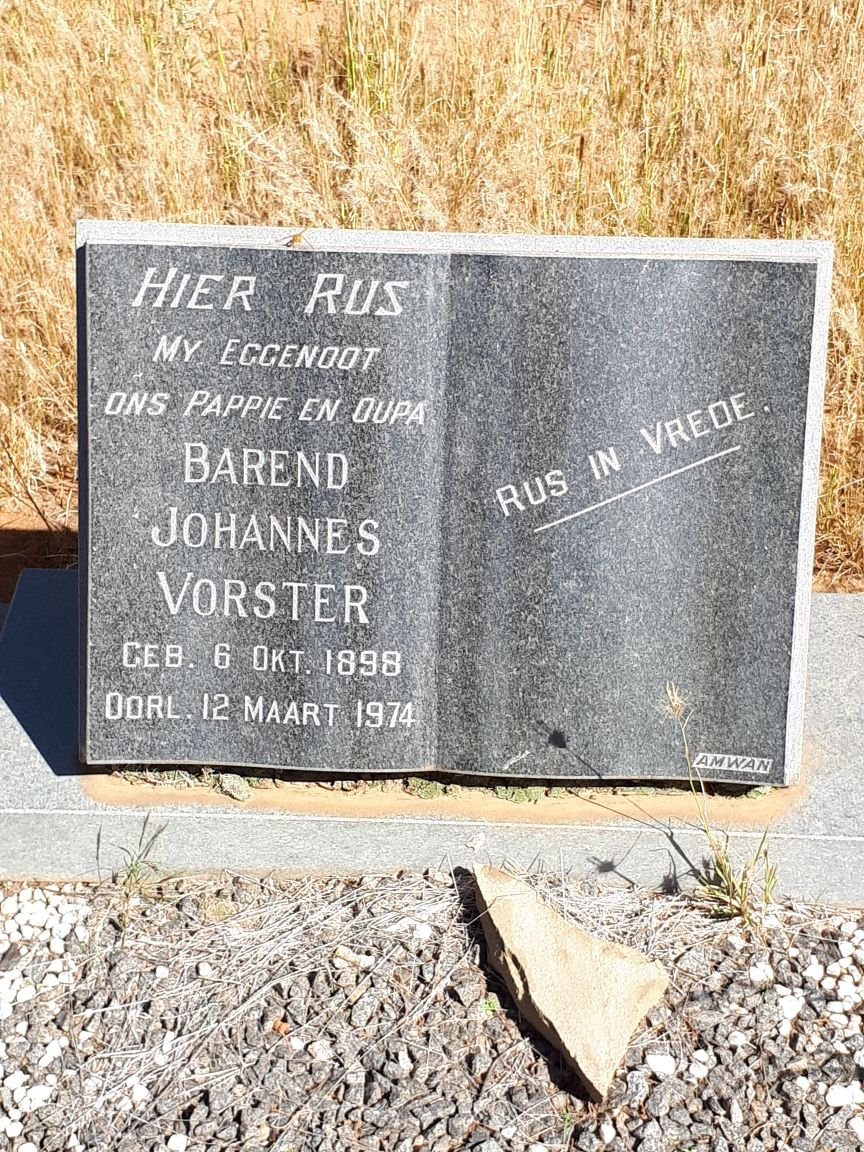 VORSTER Barend Johannes 1898-1974
