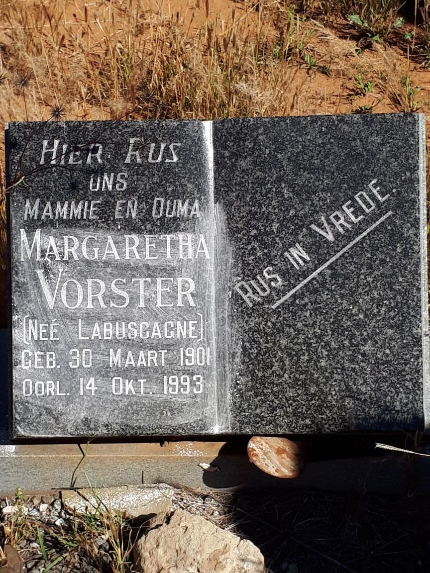 VORSTER Margaretha nee LABUSCAGNE 1901-1993