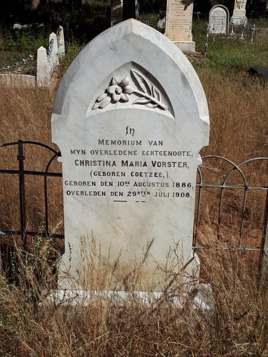 VORSTER Christina Maria nee COETZEE 1886-2008