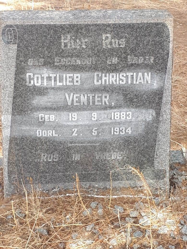 VENTER Gottlieb Christian 1883-1934