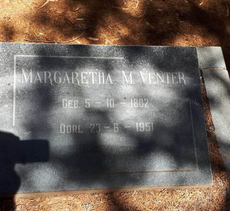 VENTER Margaretha M. 1882-1951