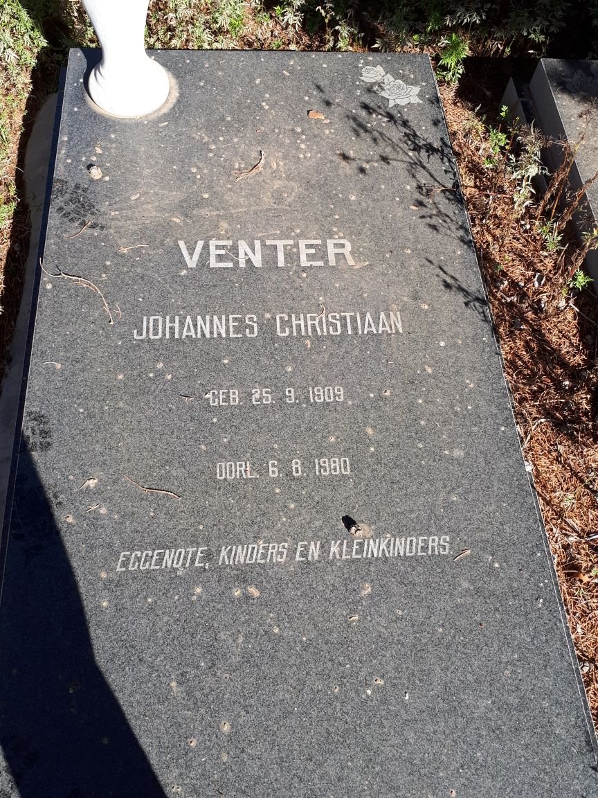 VENTER Johannes Christiaan 1909-1980