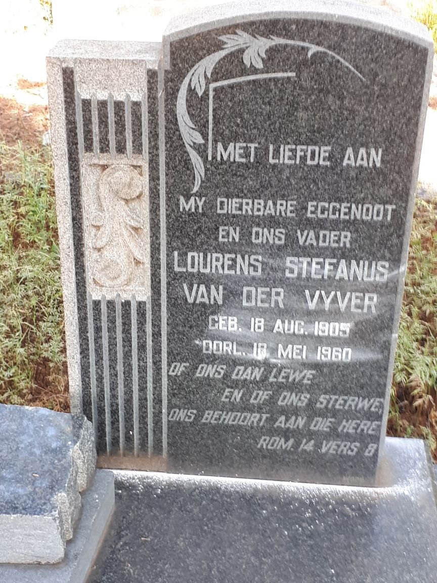 VYVER Lourens Stefanus, van der 1905 - 1960