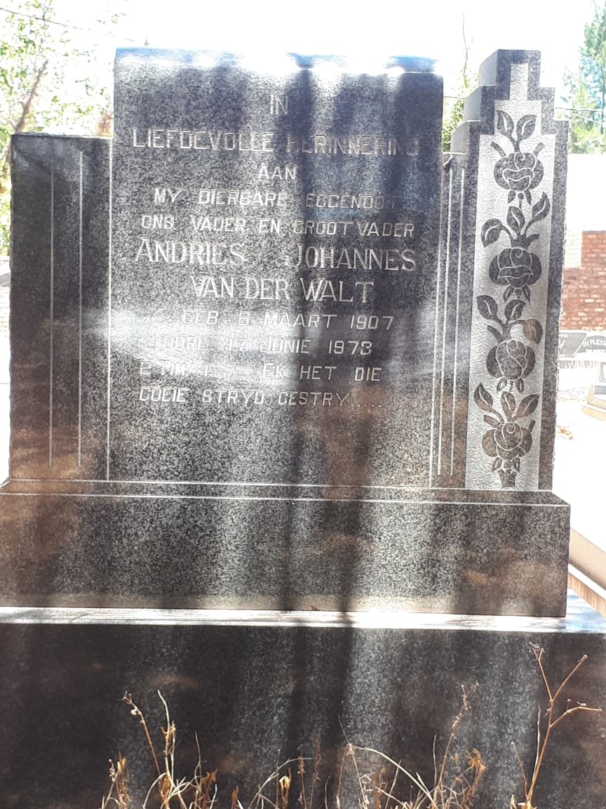 WALT Andries Johannes, van der 1907-1973