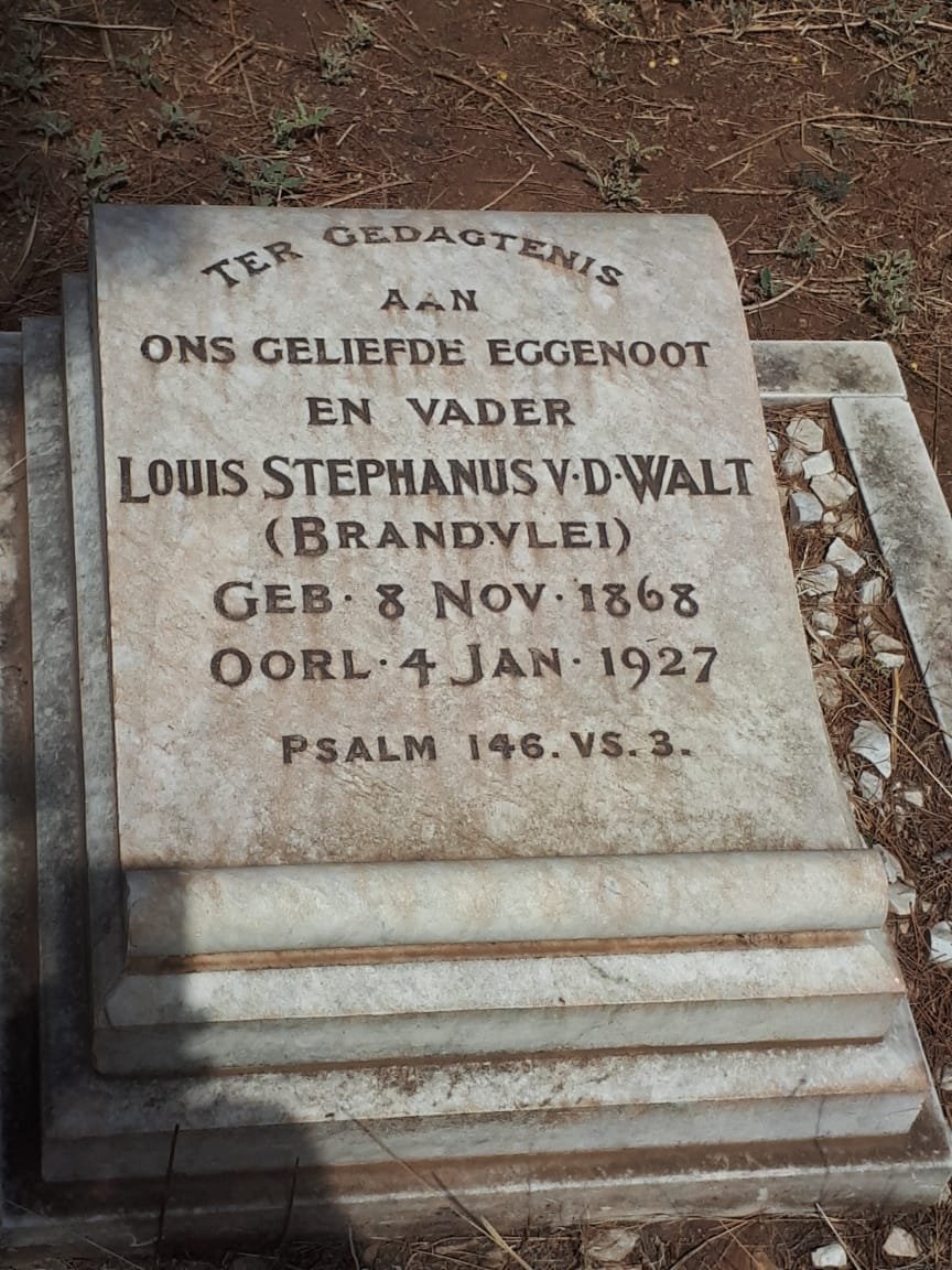 WALT Louis Stephanus, v.d. 1868-1927