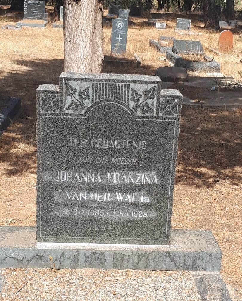 WALT Johanna Franzina, van der 1885-1925