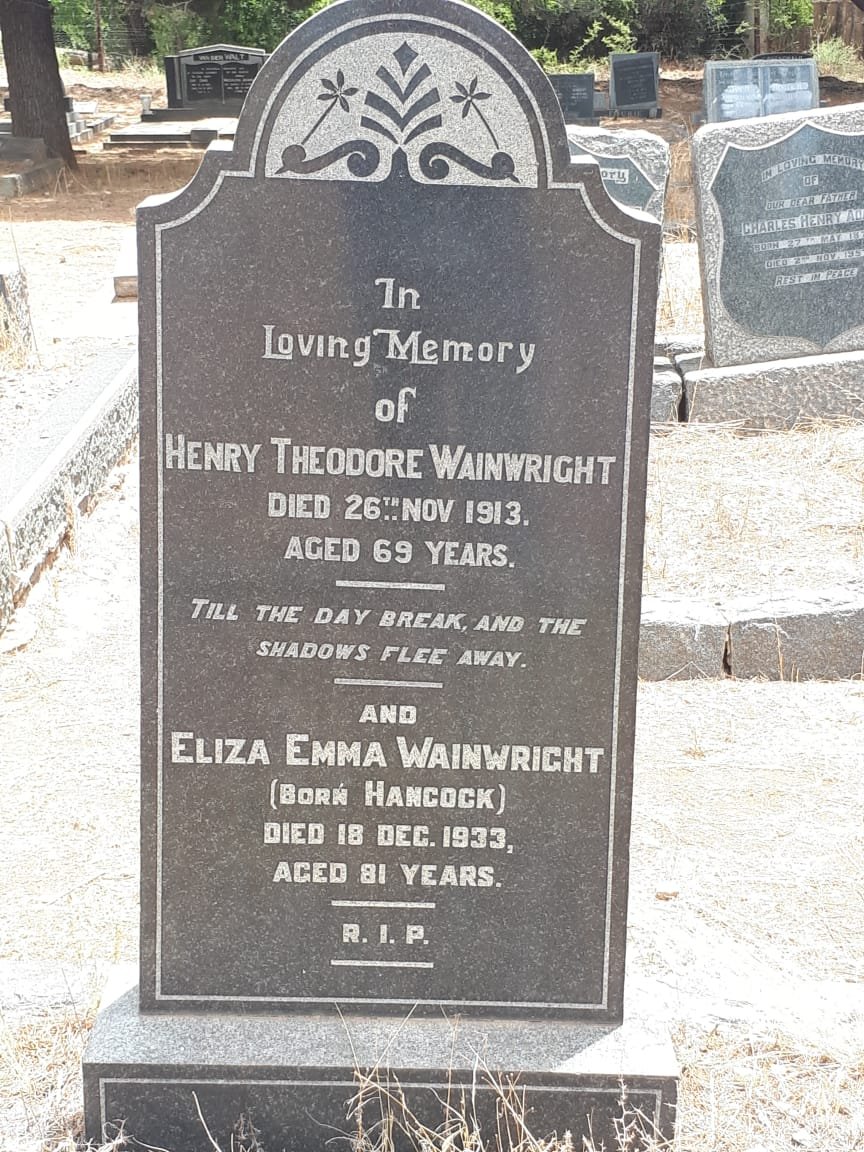 WAINWRIGHT Henry Theodore -1913 &amp; Eliza Emma HANCOCK -1933