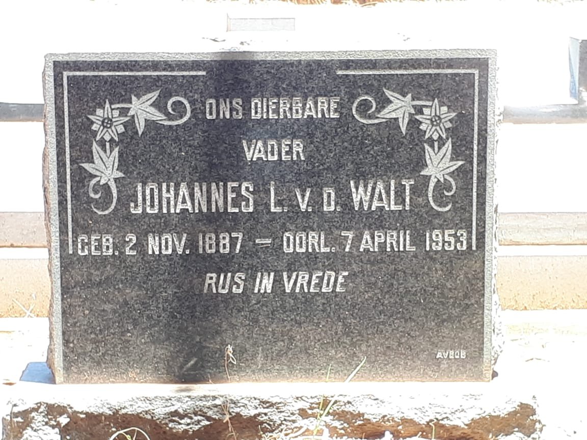 WALT Johannes L., v.d. 1887-1953