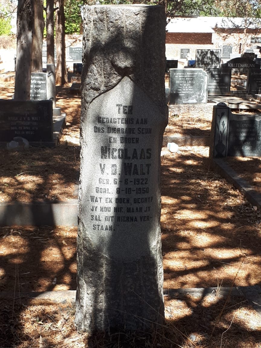 WALT Nicolaas, v.d. 1922-1950