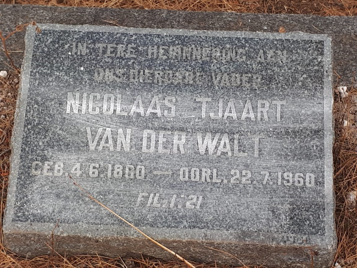 WALT Nicolaas Tjaart, van der 1880-1960