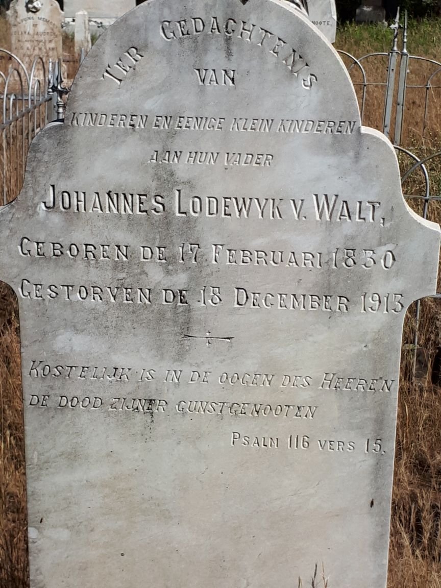 WALT Johannes Lodewyk, v. 1830-1913