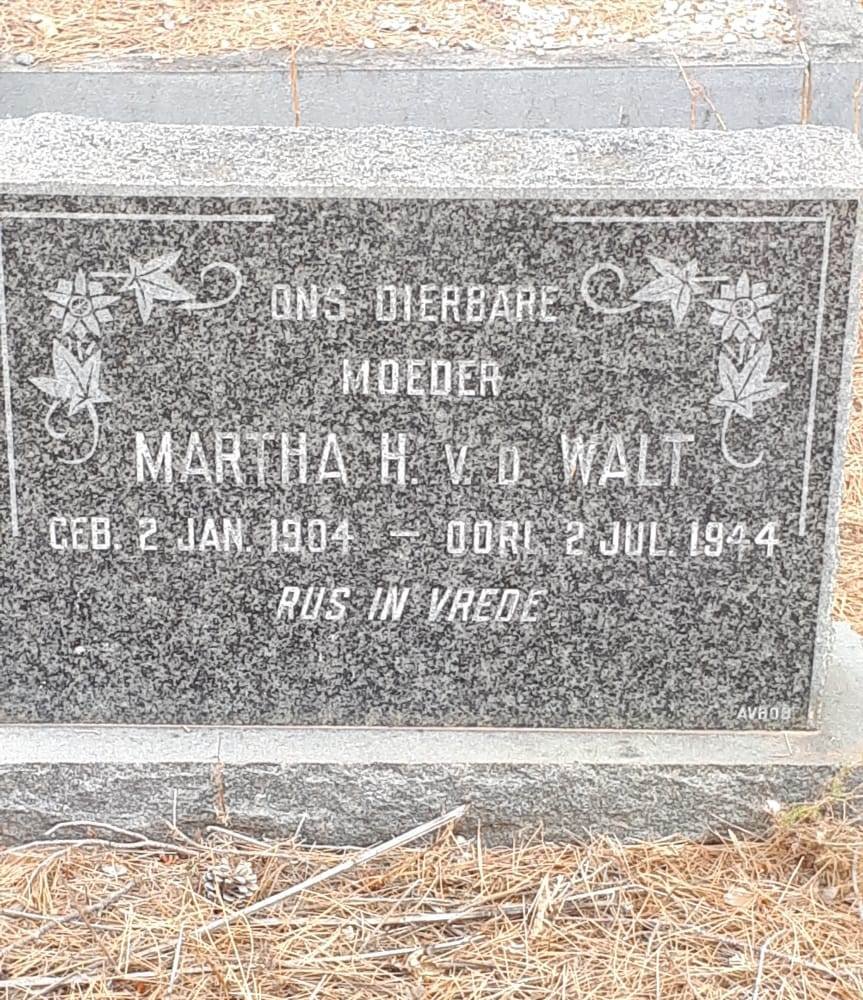 WALT Martha H., v.d. 1904-1944