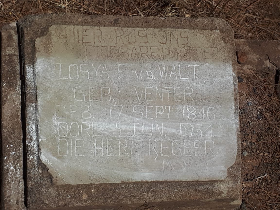 WALT Losya F., v.d. nee VENTER 1846-1934