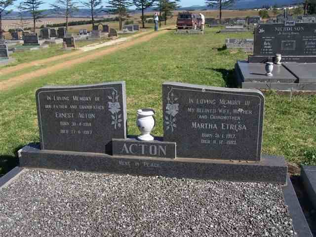 ACTON Ernest 1914-1987 &amp; Martha Etresa 1917-1983