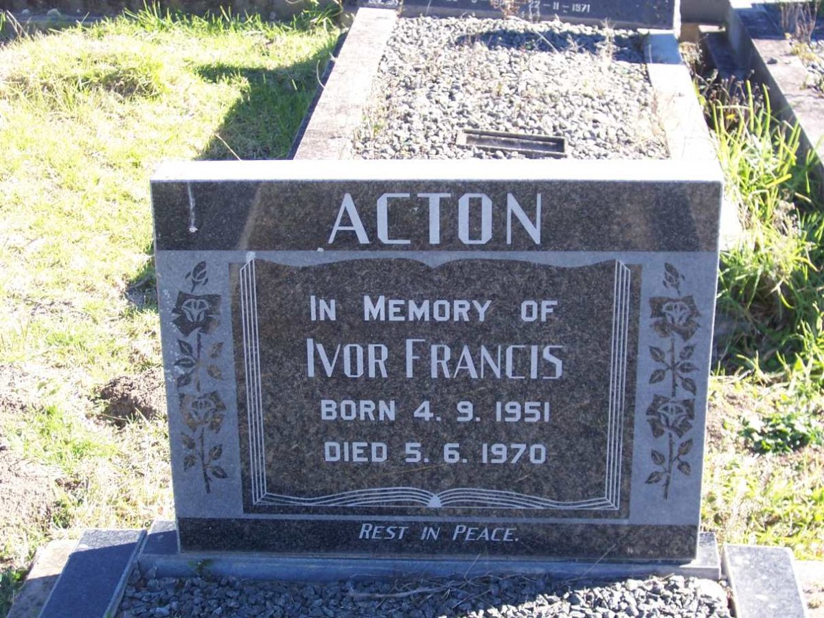 ACTON Ivor Francis 1951-1970