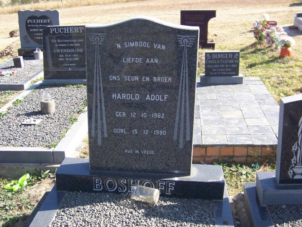 BOSHOFF Harold Adolf 1962-1990