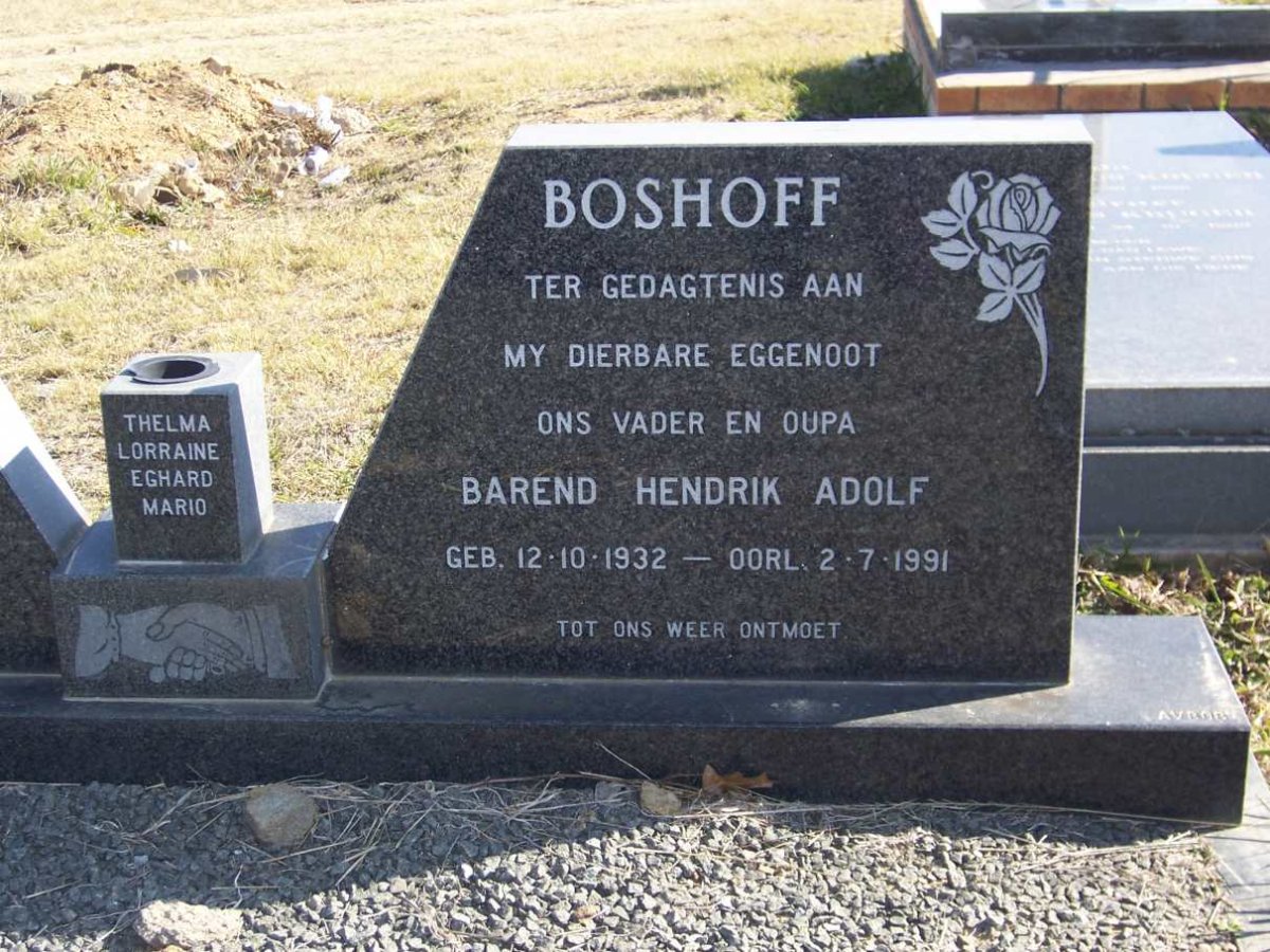 BOSHOFF Barend Hendrik Adolf 1932-1991