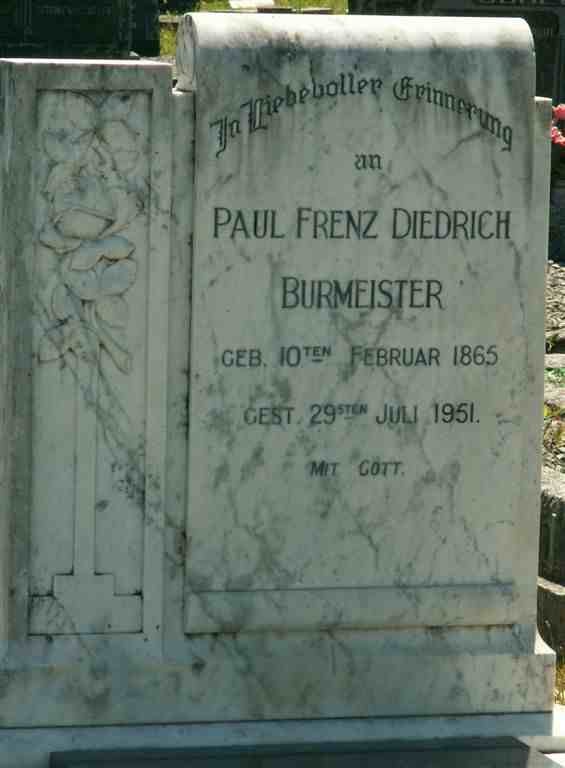 BURMEISTER Paul Frenz Diedrich 1865-1951