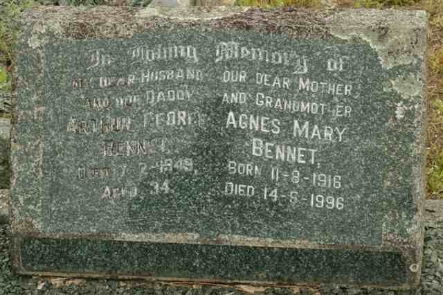 BENNET Arthur George  -1949 &amp; Agnes Mary 1916-1996