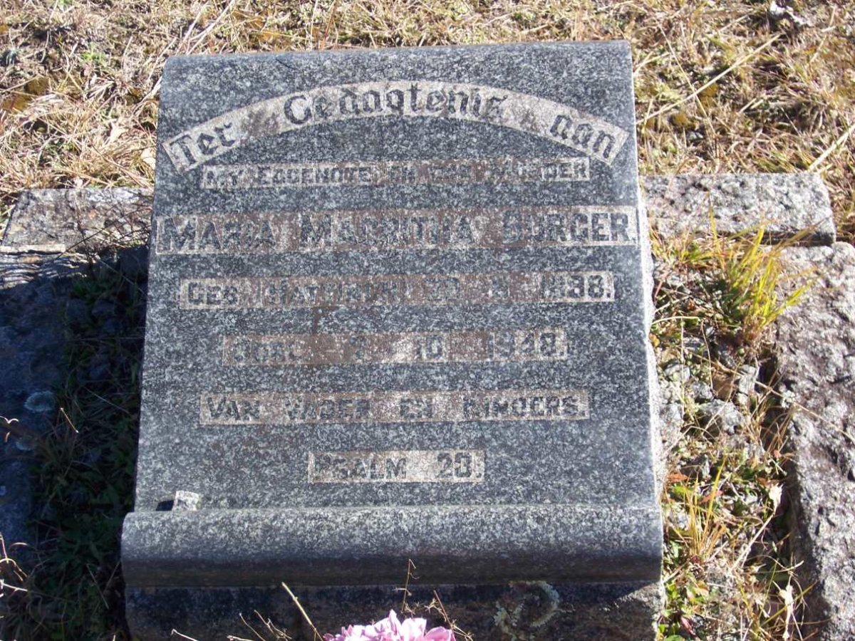 BURGER Maria Magritha nee HATTINGH 1898-1948