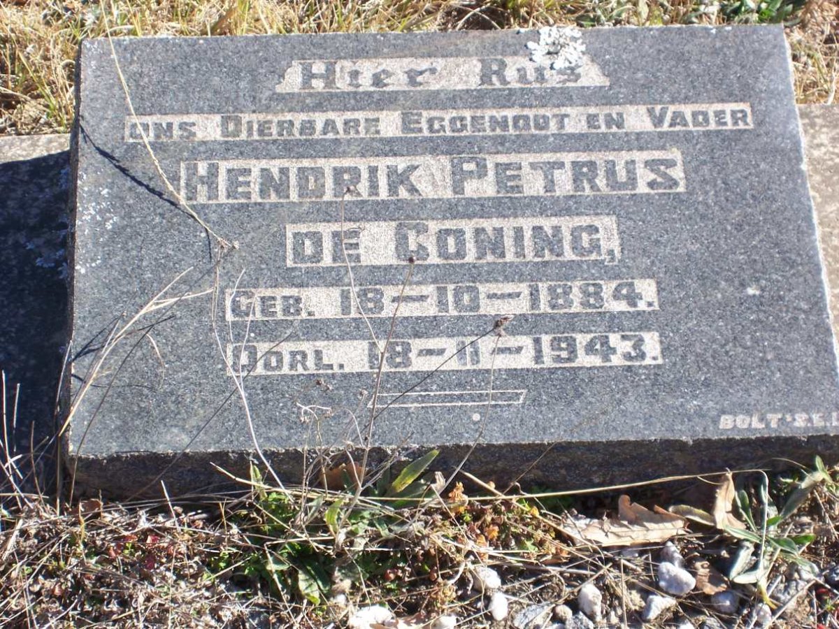 CONING  Hendrik Petrus, de 1884-1943