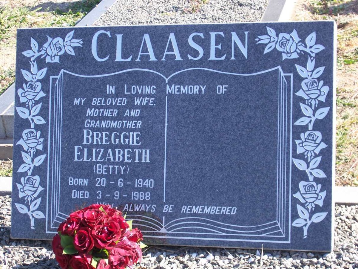 CLAASEN Breggie Elizabeth 1940-1988