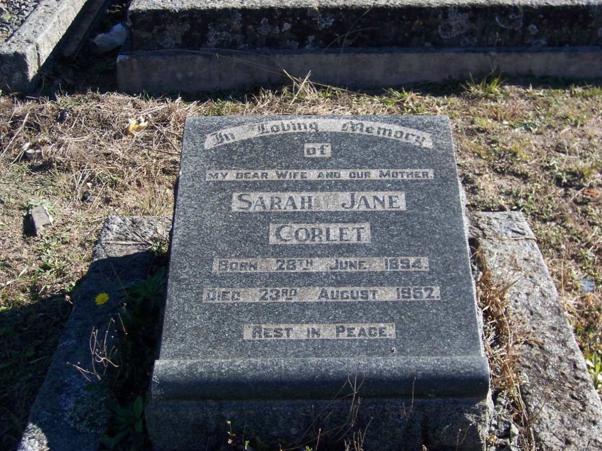 CORLET Sarah Jane 1894-1952