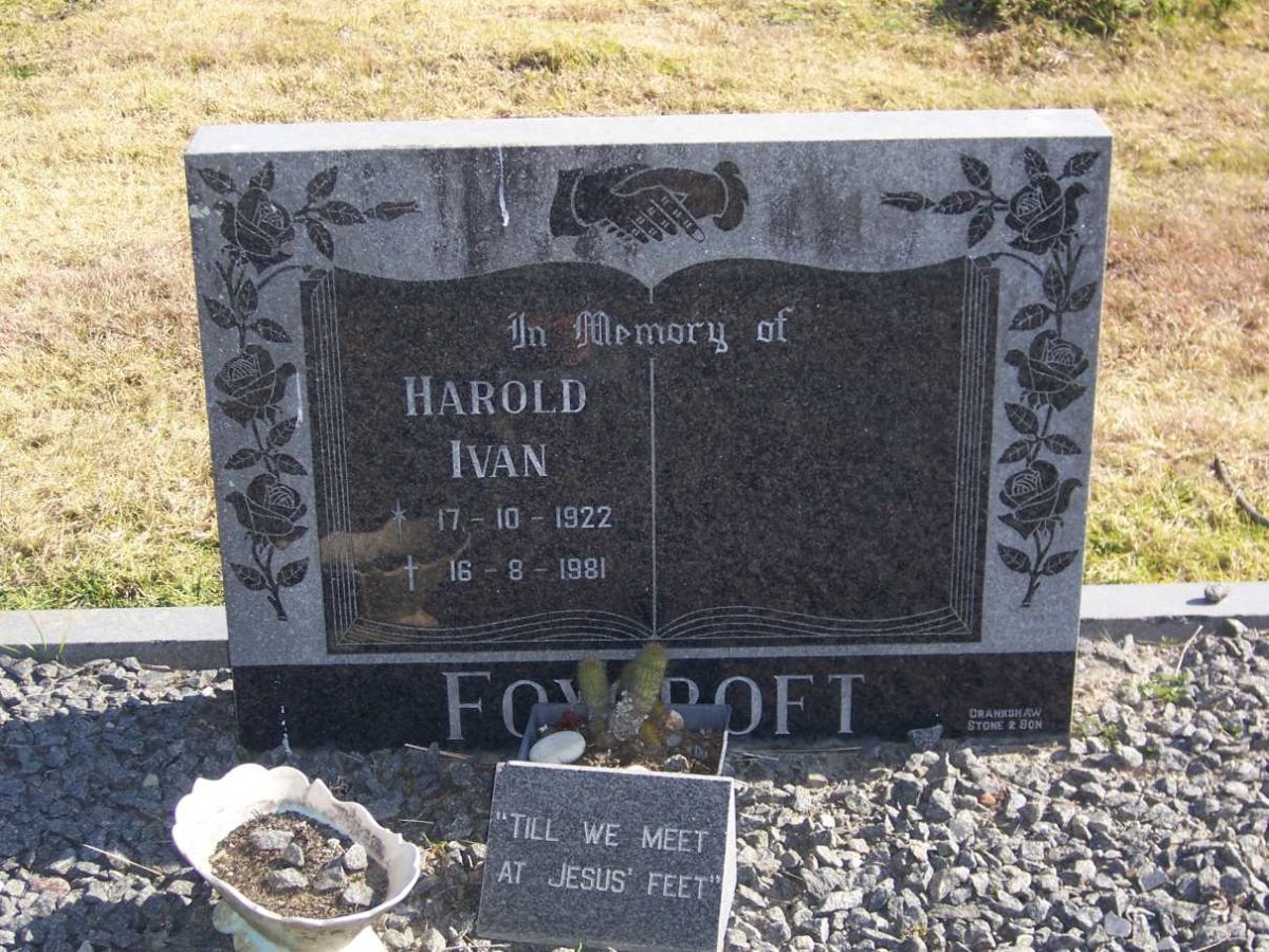 FOXCROFT Harold Ivan 1922-1981