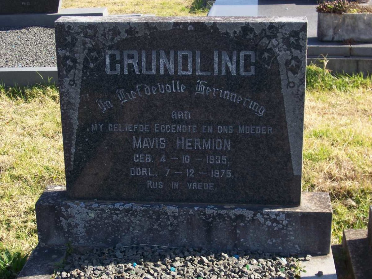GRUNDLING Mavis Hermion 1935-1975