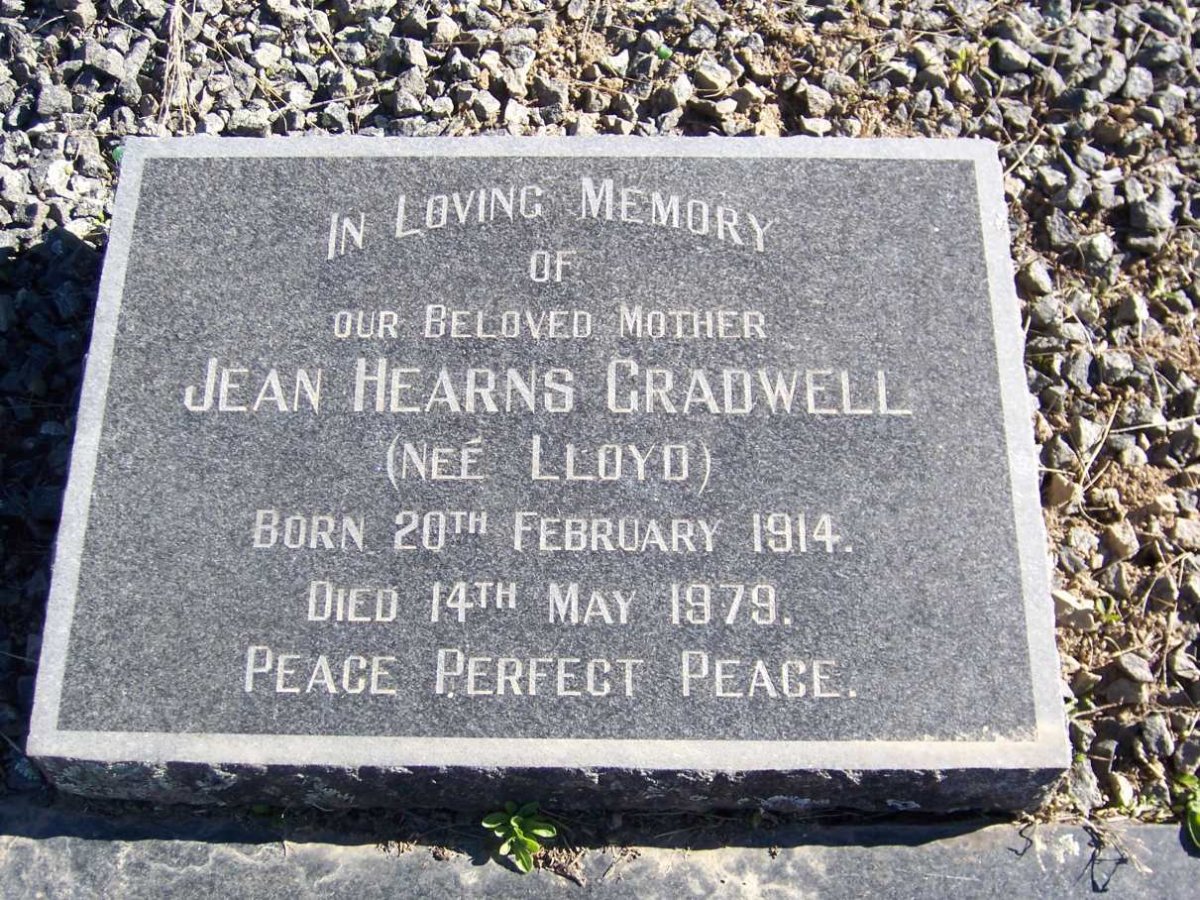 GRADWELL Jean Hearns nee LLOYD 1914-1979