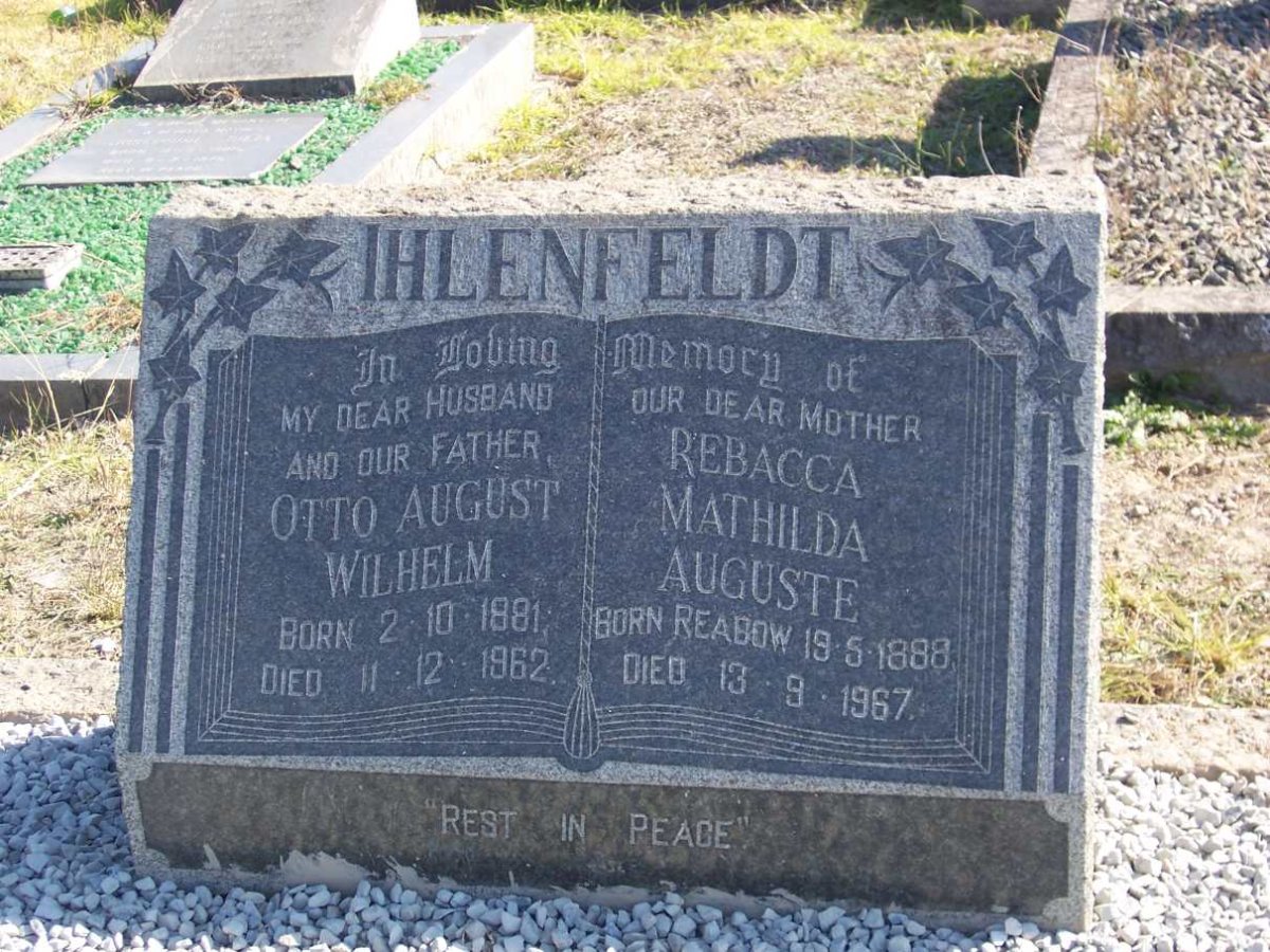 IHLENFELDT Otto August Wilhelm 1881-1962 &amp; Rebacca Mathilda Auguste REABOW 1888-1967