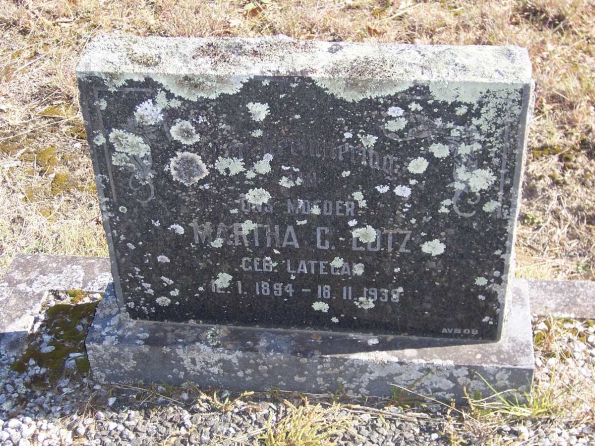 LOTZ Martha C. nee LATEGAN 1894-1939