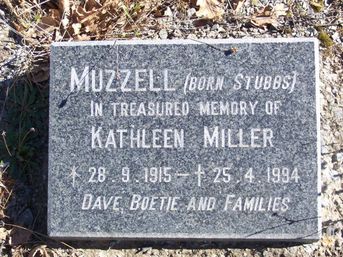 MUZZELL Kathleen Miller nee STUBBS 1915-1994