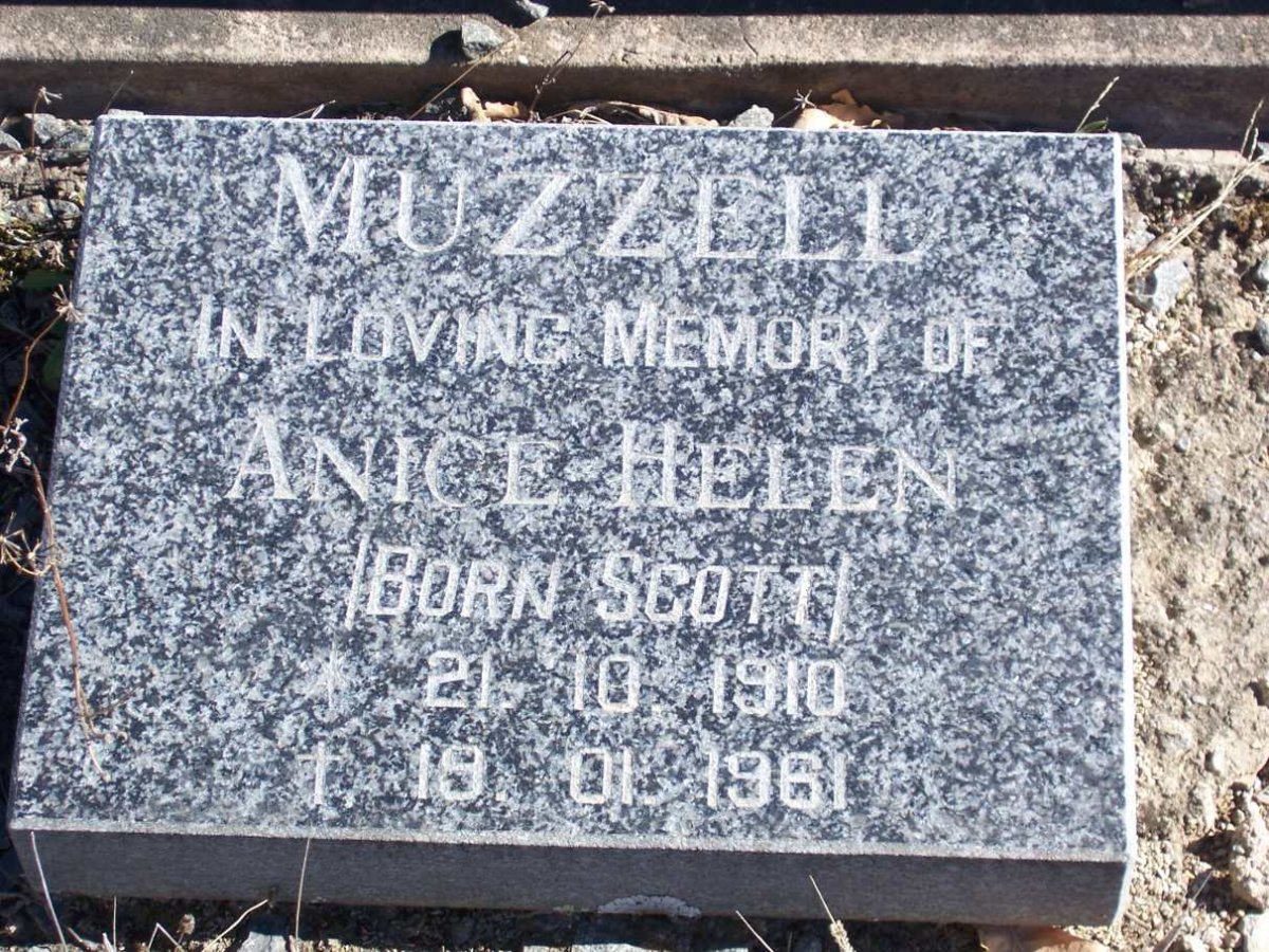 MUZZELL Anica Helen nee SCOTT 1910-1961