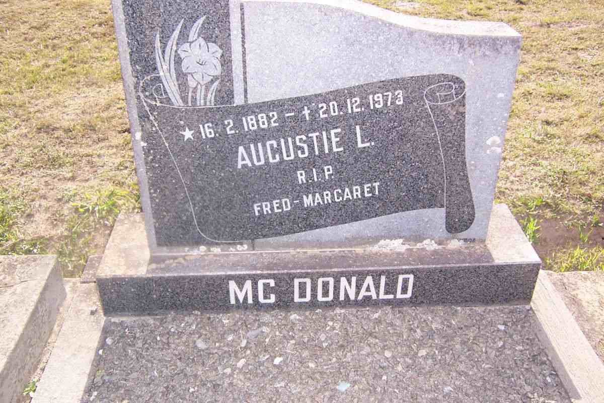 McDONALD Augustie L. 1882-1973