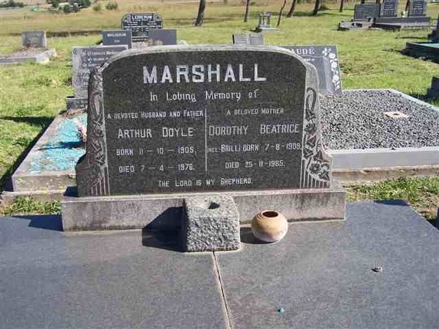MARSHALL Arthur Doyle 1905-1976 &amp; Dorothy Beatrice BRILL 1908-1985