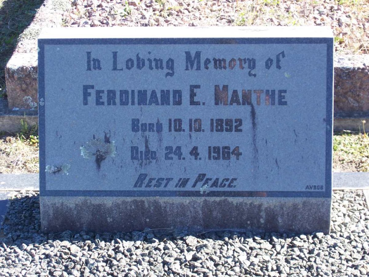 MANTHE Ferdinand E. 1892-1964
