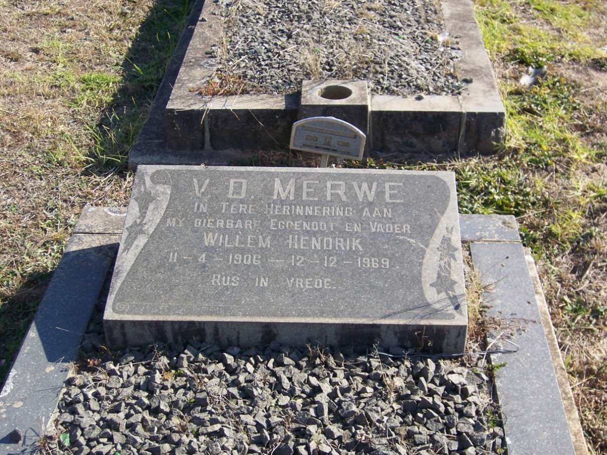MERWE Willem Hendrik, van der 1906-1969